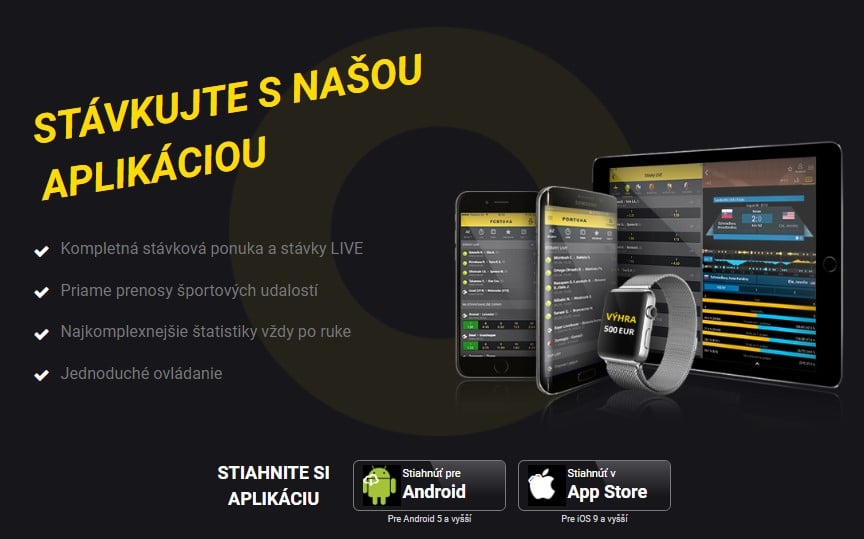 STÁVKUJTE S Fortuna APLIKÁCIOU